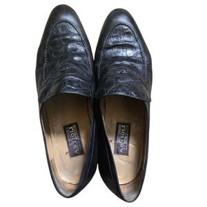 Artioli Slip On Leather Loafers Men's Size 9 - 10 Black Made In Italy Cortina